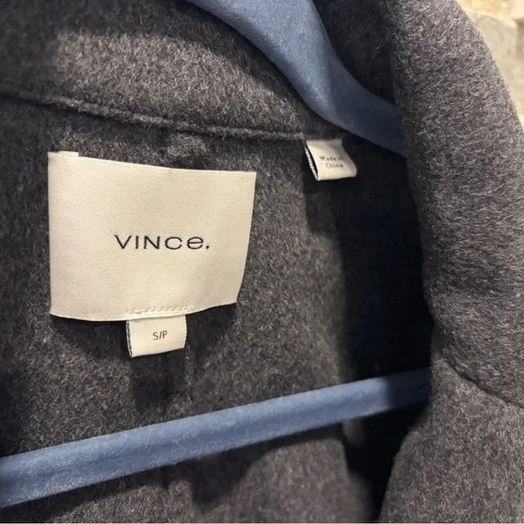 Vince Classic Wool Blend Straight Coat - Charcoal - Small - Picture 7 of 12